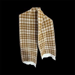 Timberland Brown and White Plaid Scarf